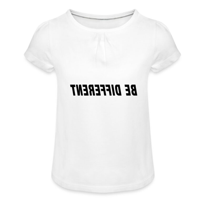 be-different-maedchen-t-shirt-mit-raffungen-weiss