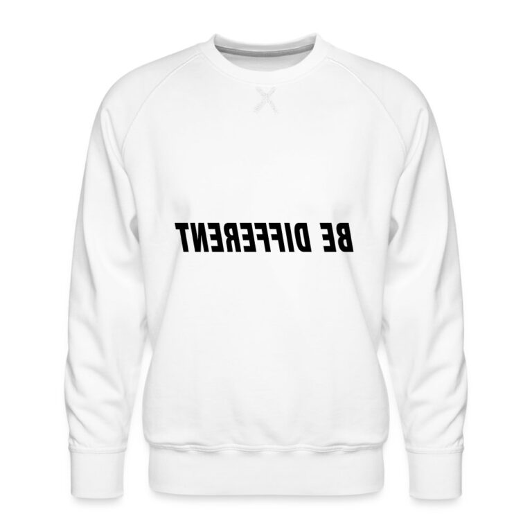 be-different-maenner-premium-pullover-weiss