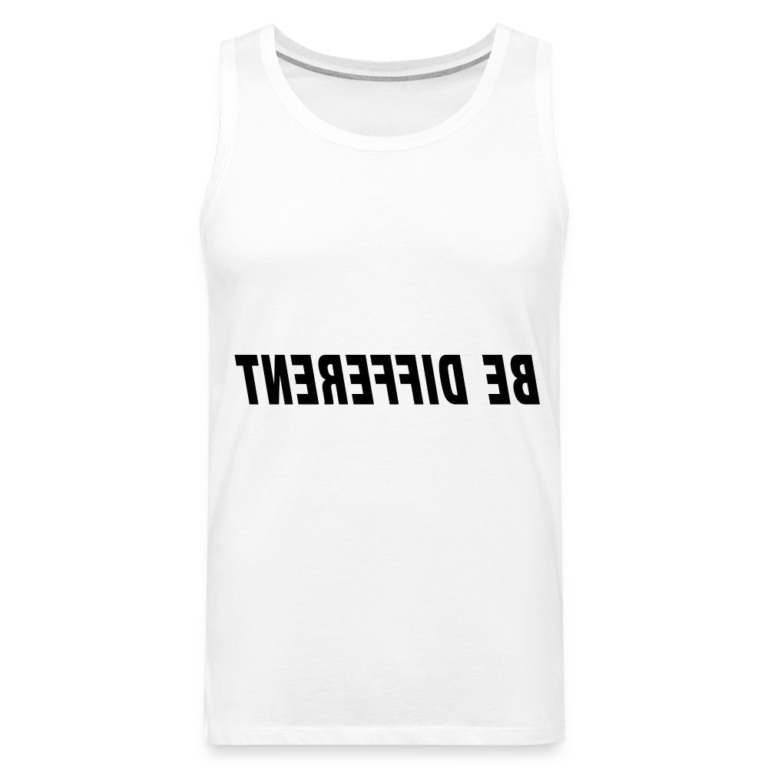 be-different-maenner-premium-tank-top-weiss