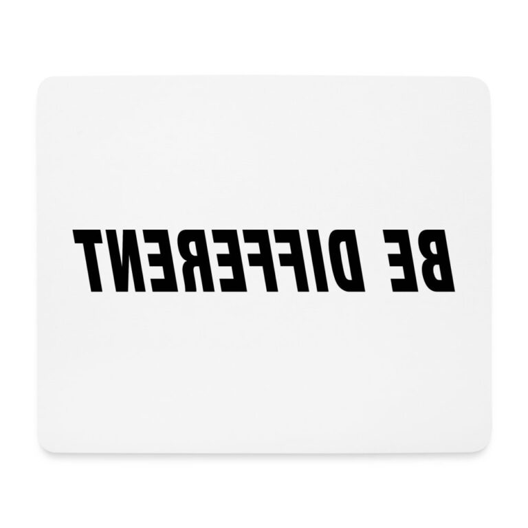 be-different-mousepad-querformat-weiss