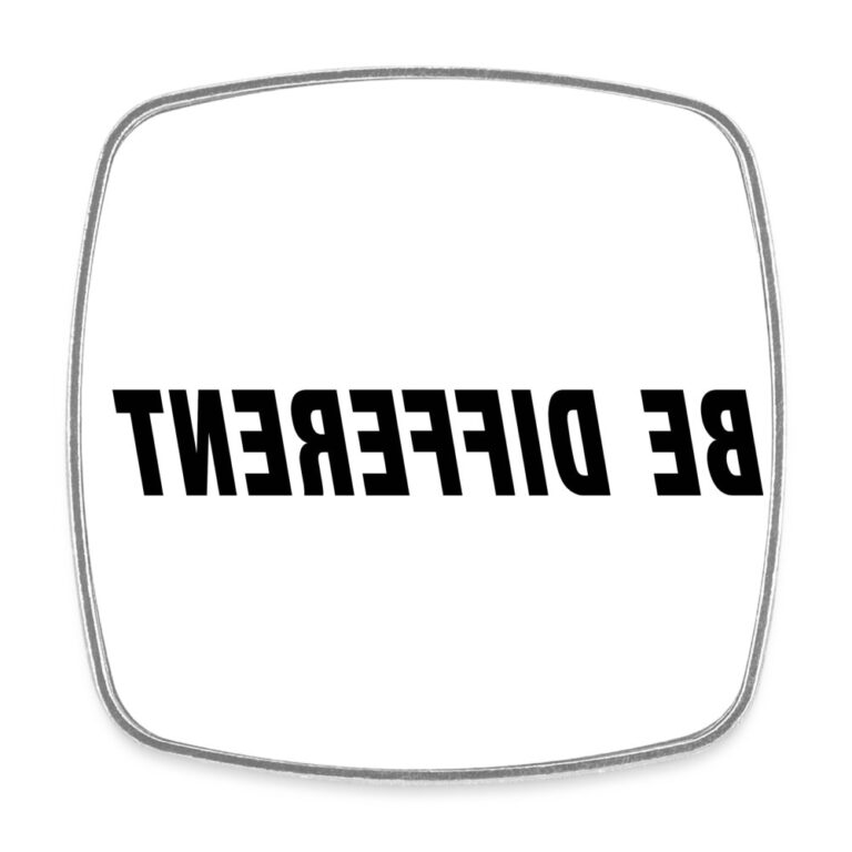 be-different-viereckiger-kuehlschrankmagnet-weiss