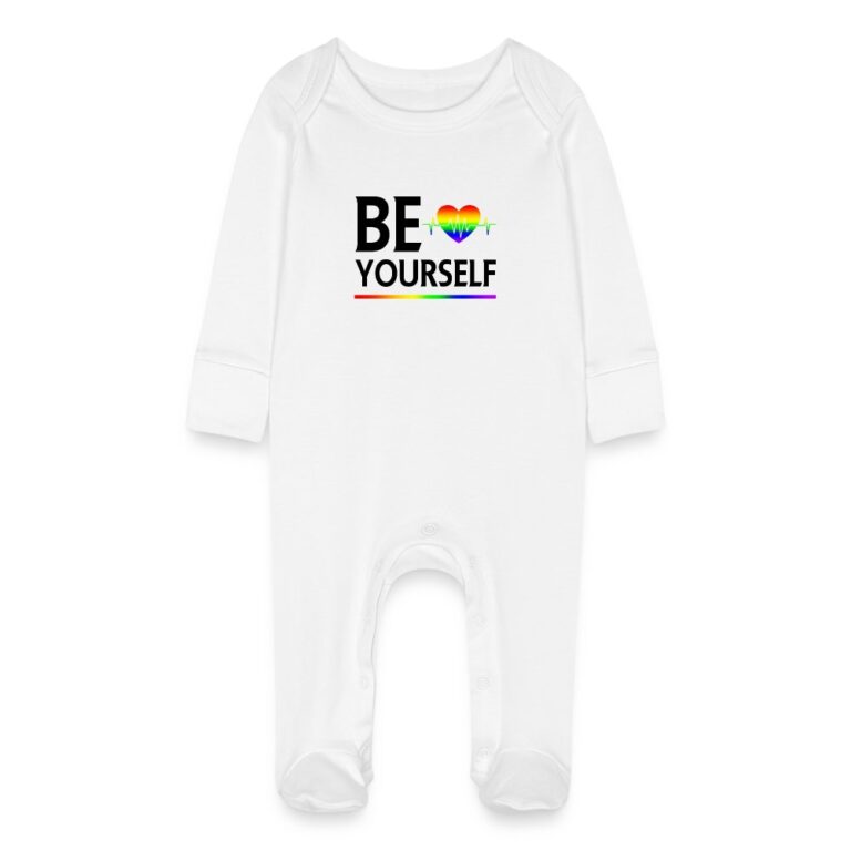 be-yourself-herzschlag-perfekt-fuer-csd-baby-bio-schlafanzug-mit-kratzhandschuhen-weiss