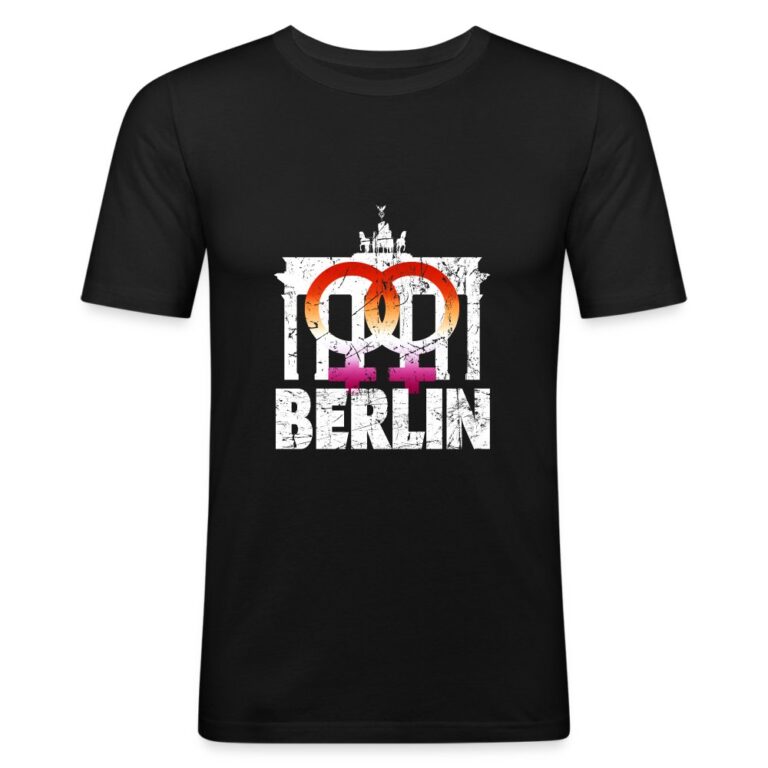 berlin-pride-mit-lesbisch-symbol-maenner-slim-fit-t-shirt-schwarz