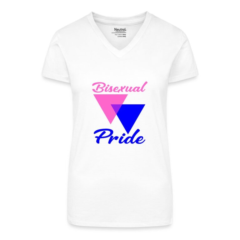 bisexual-pride-triangles-bio-frauen-t-shirt-mit-v-ausschnitt-weiss