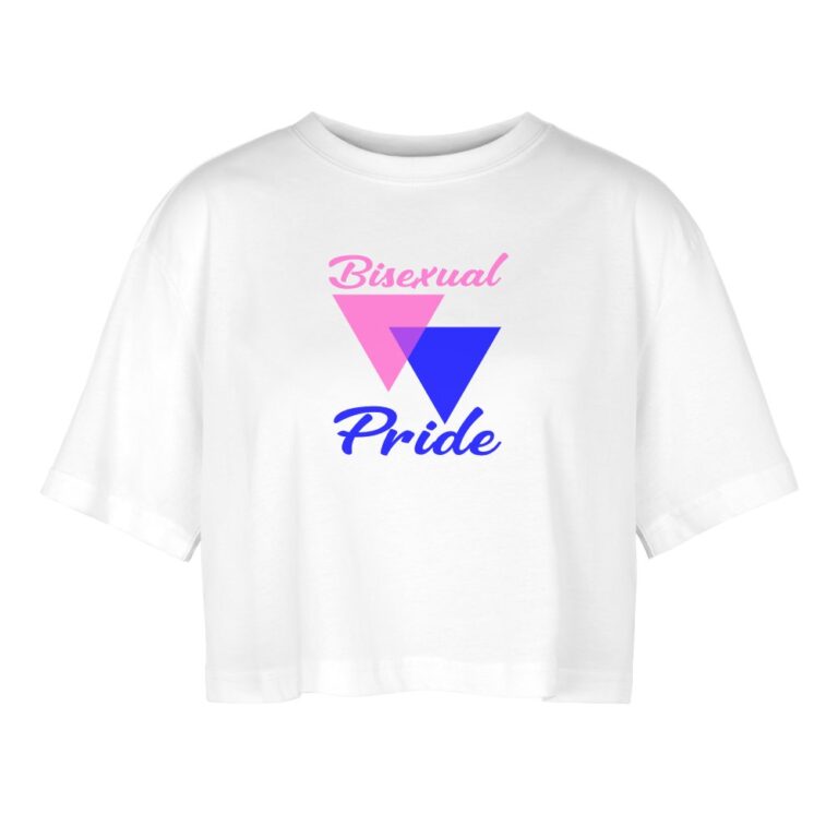 bisexual-pride-triangles-frauen-oversized-cropped-t-shirt-weiss