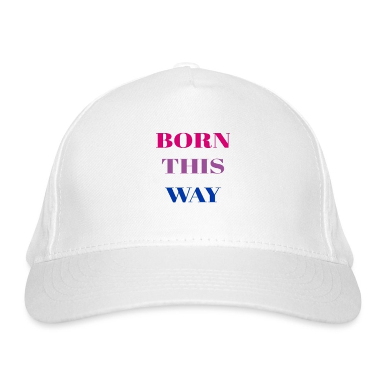 born-this-way-bisexual-bio-baseballkappe-weiss