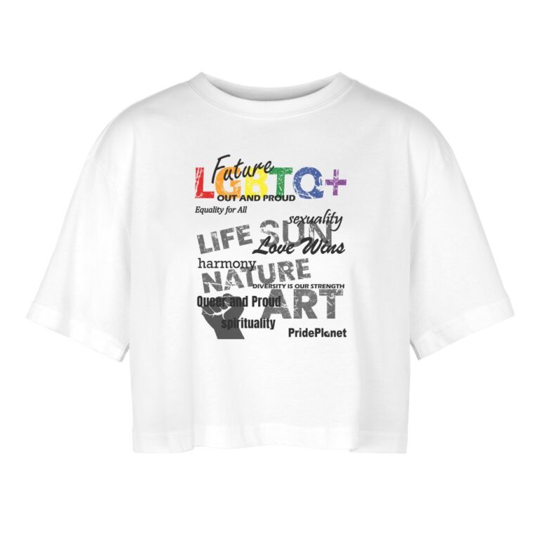 celebrating-love-diversity-frauen-oversized-cropped-t-shirt-weiss