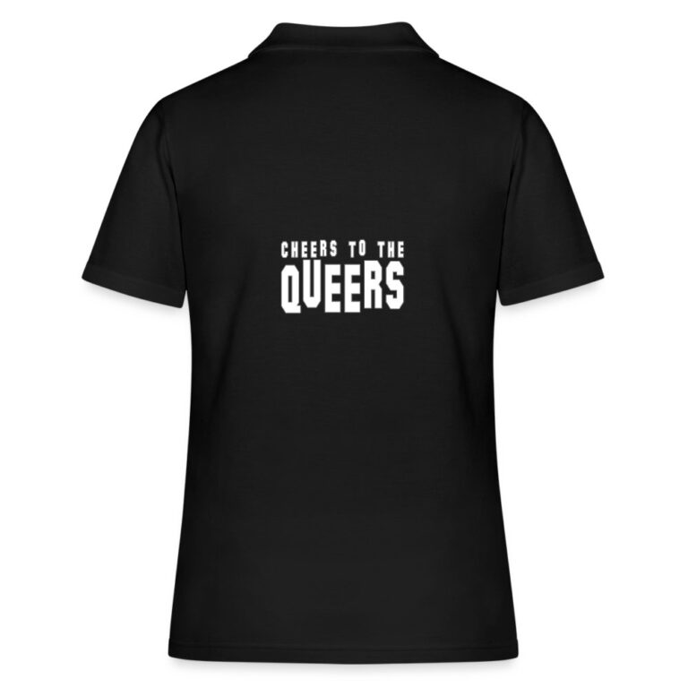 cheers-to-the-queers-frauen-polo-shirt-schwarz