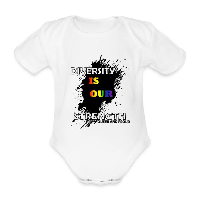 diversity-is-our-strength-queer-and-proud-baby-bio-kurzarm-body-weiss