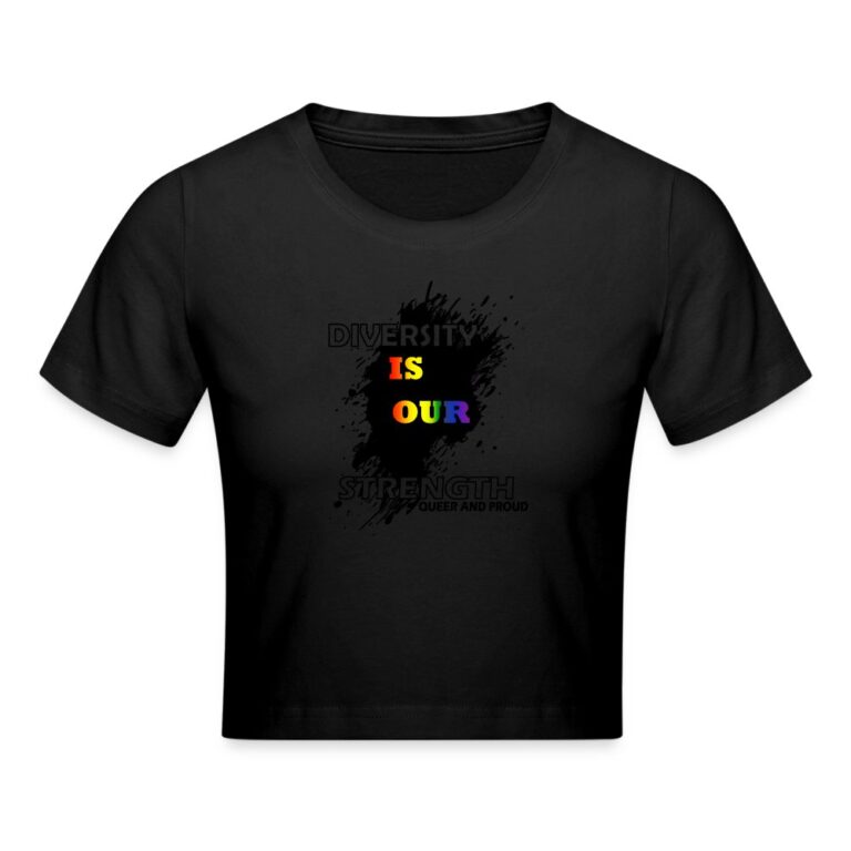 diversity-is-our-strength-queer-and-proud-cropped-t-shirt-schwarz
