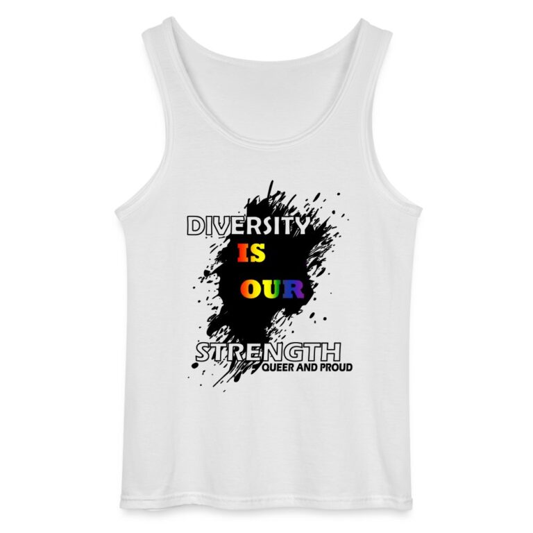 diversity-is-our-strength-queer-and-proud-gildan-maenner-tank-top-weiss