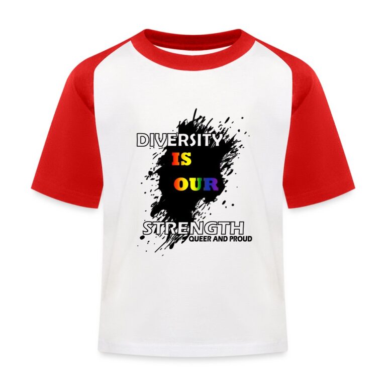 diversity-is-our-strength-queer-and-proud-kinder-baseball-t-shirt-weiss-rot