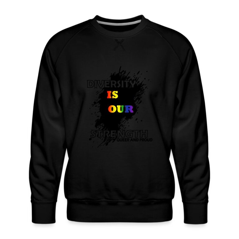 diversity-is-our-strength-queer-and-proud-maenner-premium-pullover-schwarz