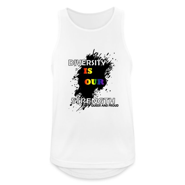 diversity-is-our-strength-queer-and-proud-maenner-tank-top-atmungsaktiv-weiss