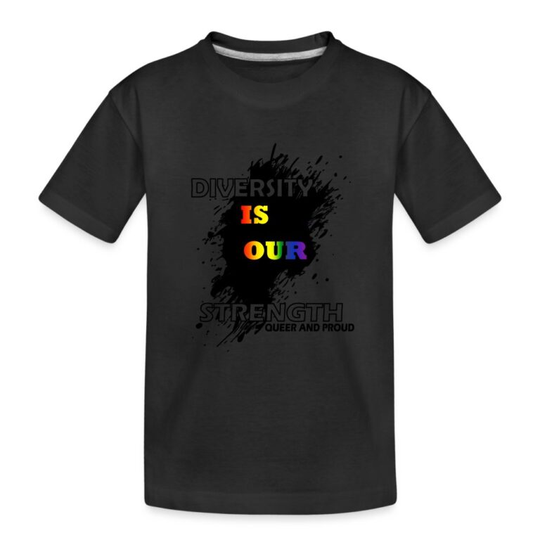 diversity-is-our-strength-queer-and-proud-teenager-premium-bio-t-shirt-schwarz