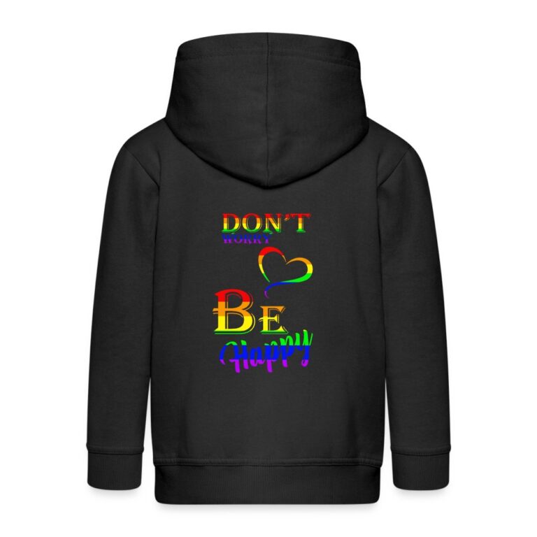 dont-worry-be-happy-kinder-premium-kapuzenjacke-schwarz
