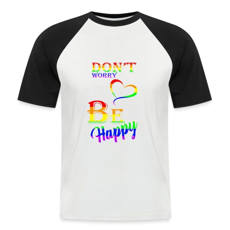 dont-worry-be-happy-maenner-baseball-t-shirt-weiss-schwarz
