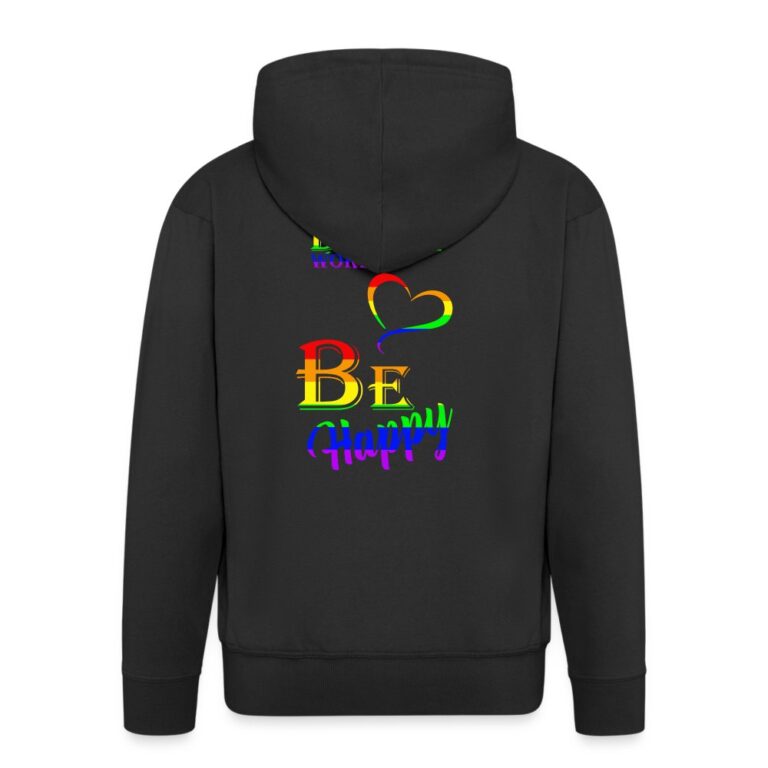 dont-worry-be-happy-maenner-premium-kapuzenjacke-schwarz