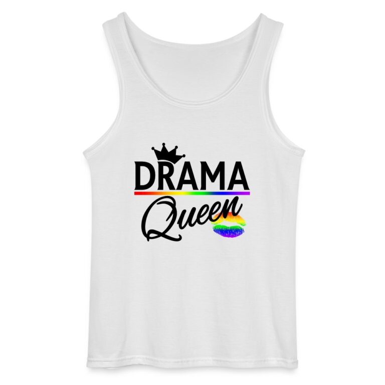 drama-queen-lgbtq-pride-gildan-maenner-tank-top-weiss