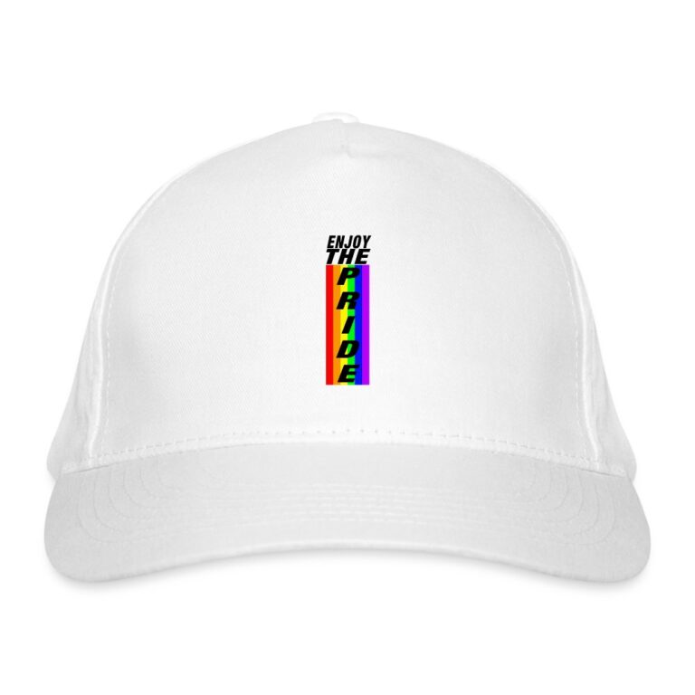 enjoy-the-pride-bio-baseballkappe-weiss