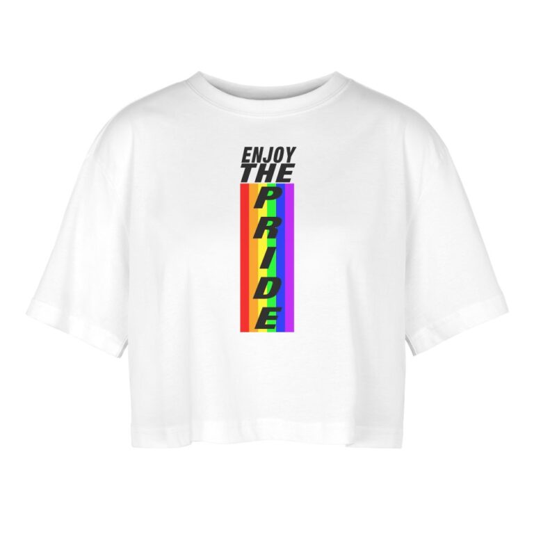 enjoy-the-pride-frauen-oversized-cropped-t-shirt-weiss