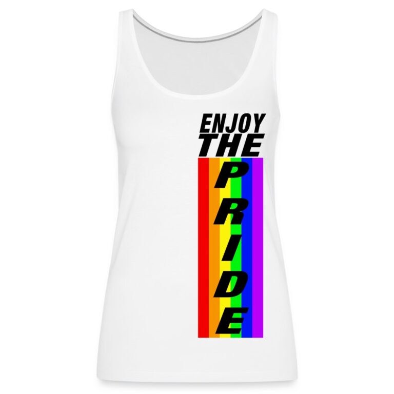 enjoy-the-pride-frauen-premium-tank-top-weiss
