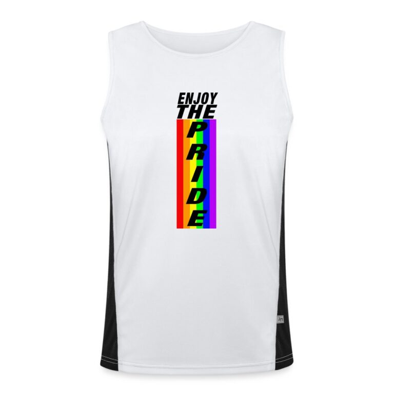 enjoy-the-pride-funktionelles-kontrast-tank-top-fuer-maenner-weiss-schwarz