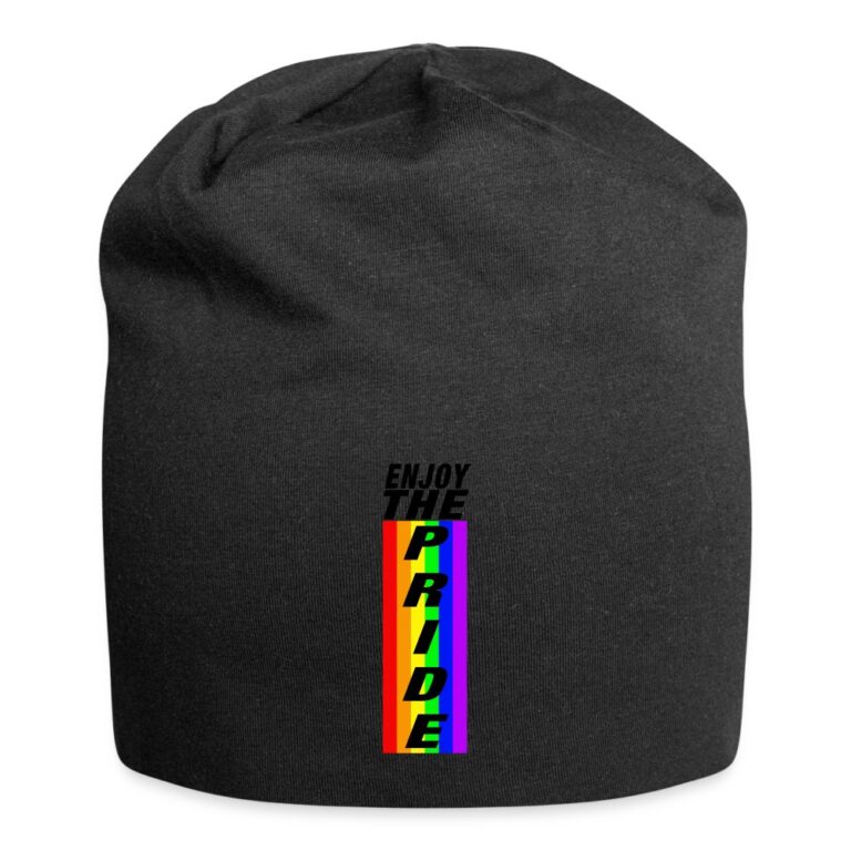 enjoy-the-pride-jersey-beanie-schwarz