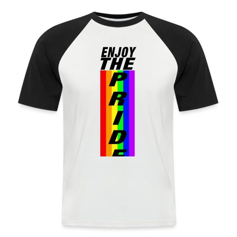 enjoy-the-pride-maenner-baseball-t-shirt-weiss-schwarz