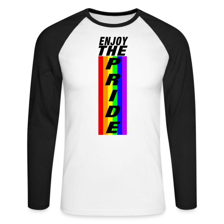 enjoy-the-pride-maenner-baseballshirt-langarm-weiss-schwarz