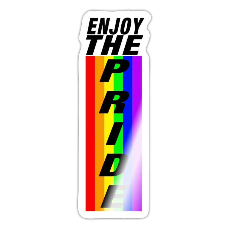 enjoy-the-pride-sticker-weiss-glaenzend