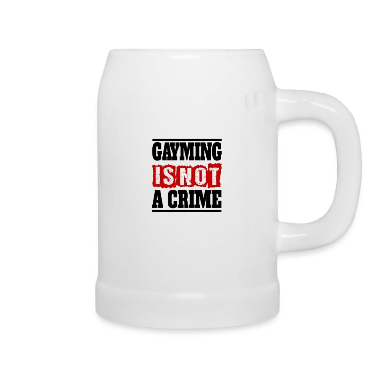 gayming-is-not-a-crime-bierkrug-weiss