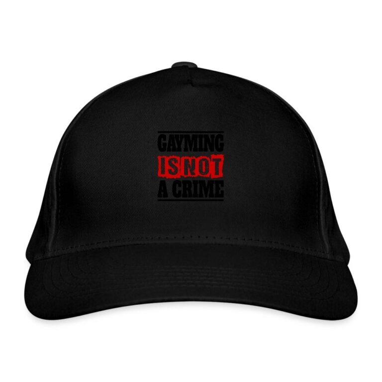 gayming-is-not-a-crime-bio-baseballkappe-schwarz