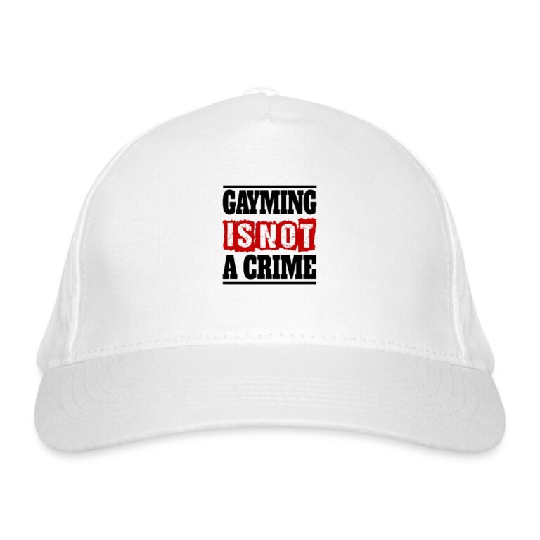 gayming-is-not-a-crime-bio-baseballkappe-weiss