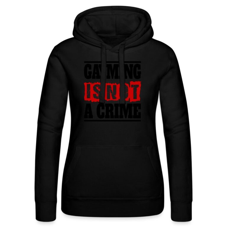 gayming-is-not-a-crime-frauen-kapuzen-sweater-von-russell-schwarz