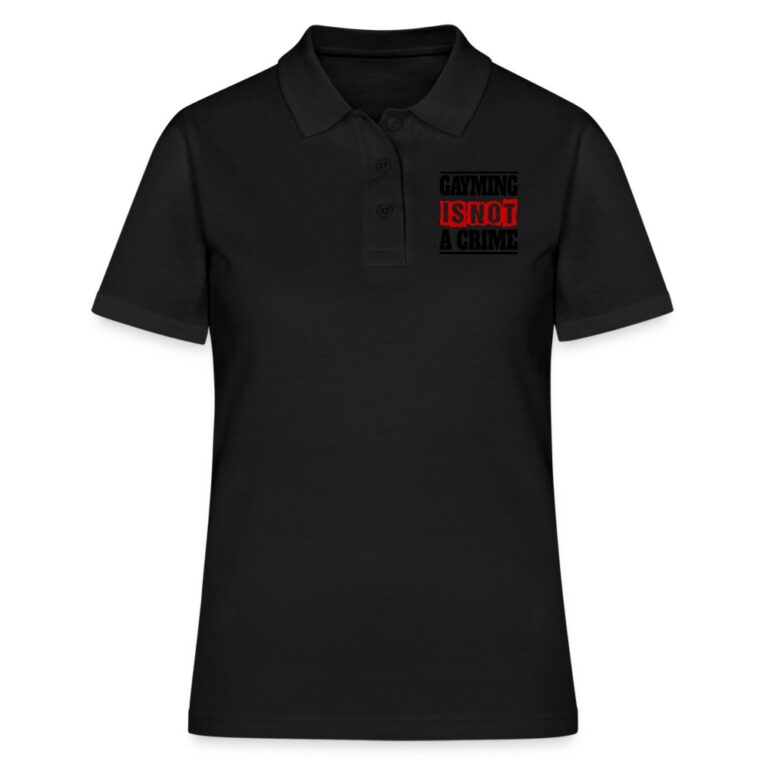 gayming-is-not-a-crime-frauen-polo-shirt-schwarz
