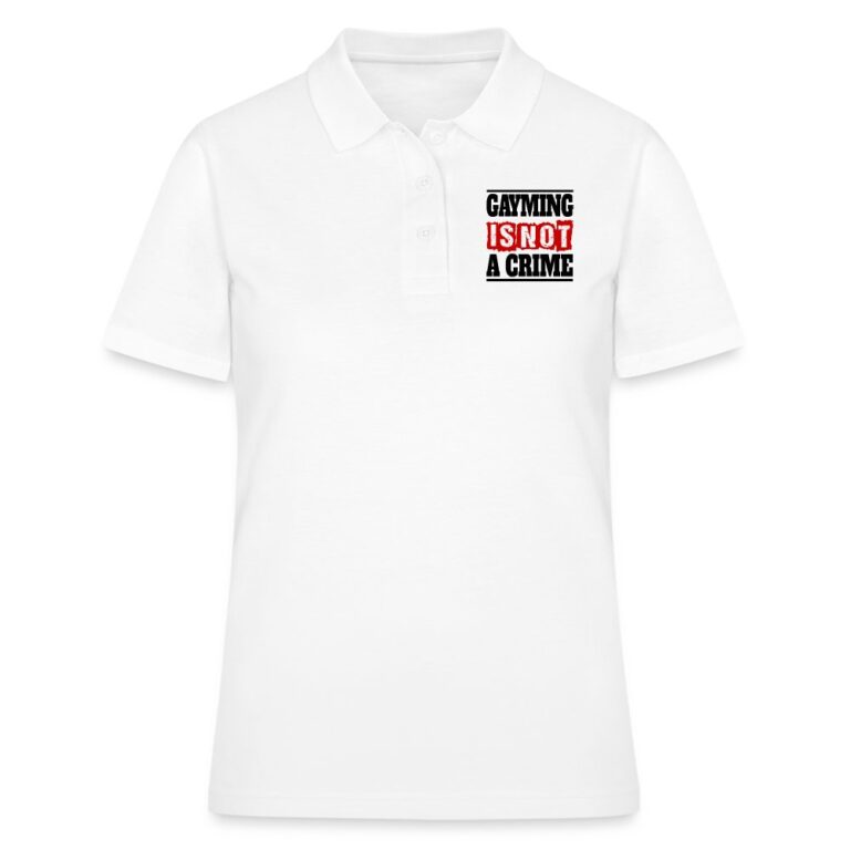 gayming-is-not-a-crime-frauen-polo-shirt-weiss