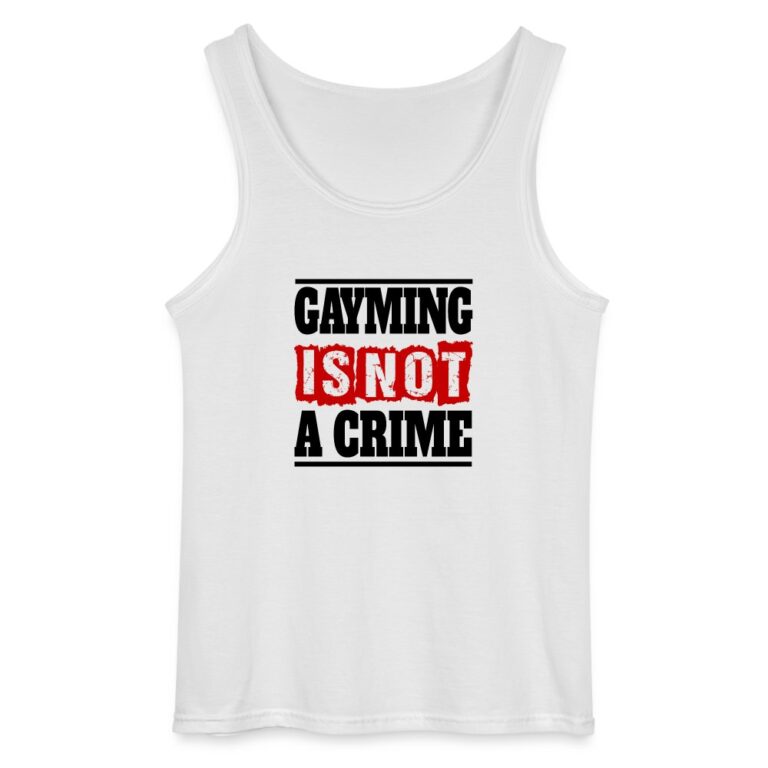 gayming-is-not-a-crime-gildan-maenner-tank-top-weiss