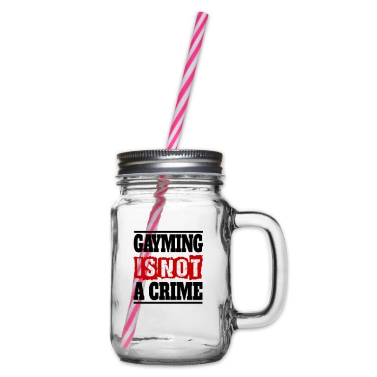 gayming-is-not-a-crime-henkelglas-mit-schraubdeckel-klar