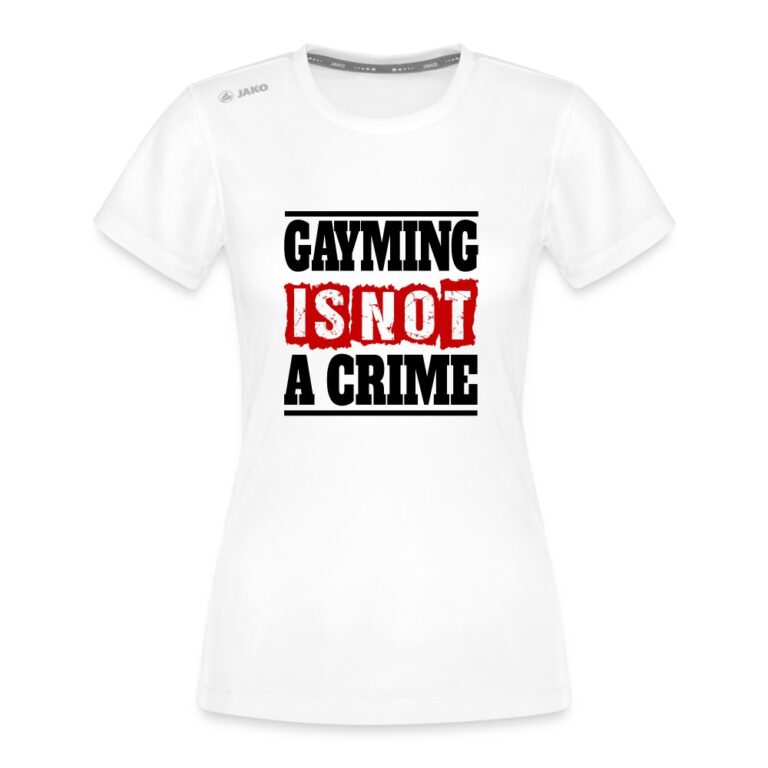 gayming-is-not-a-crime-jako-frauen-t-shirt-run-20-weiss