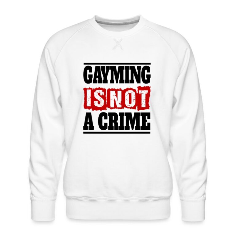 gayming-is-not-a-crime-maenner-premium-pullover-weiss