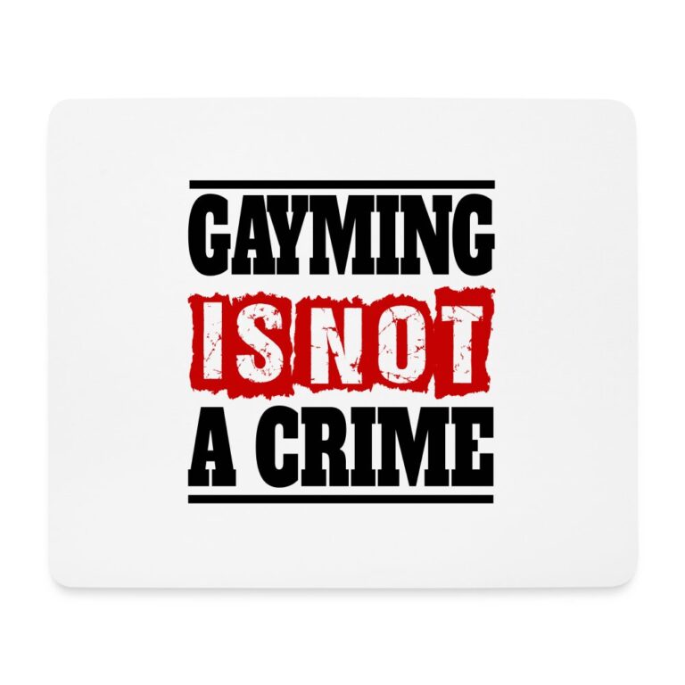 gayming-is-not-a-crime-mousepad-querformat-weiss