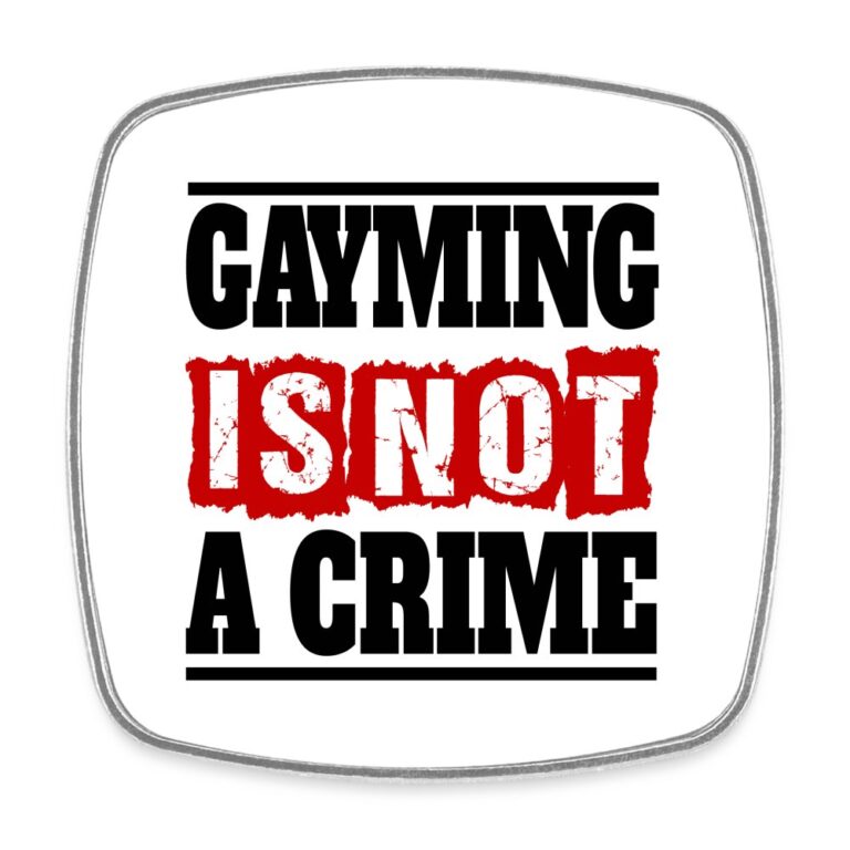 gayming-is-not-a-crime-viereckiger-kuehlschrankmagnet-weiss