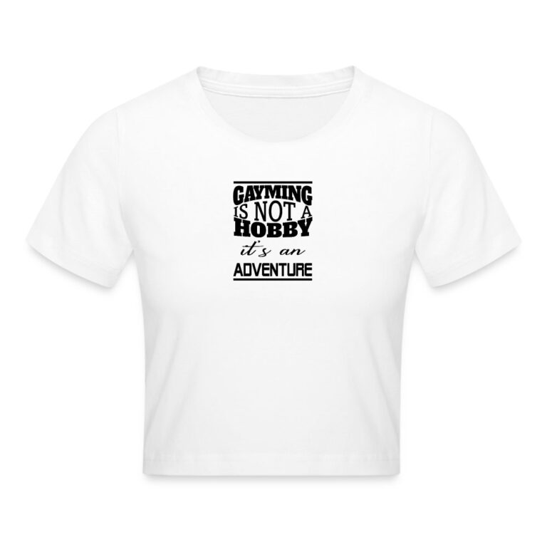gayming-is-not-a-hobby-cropped-t-shirt-weiss