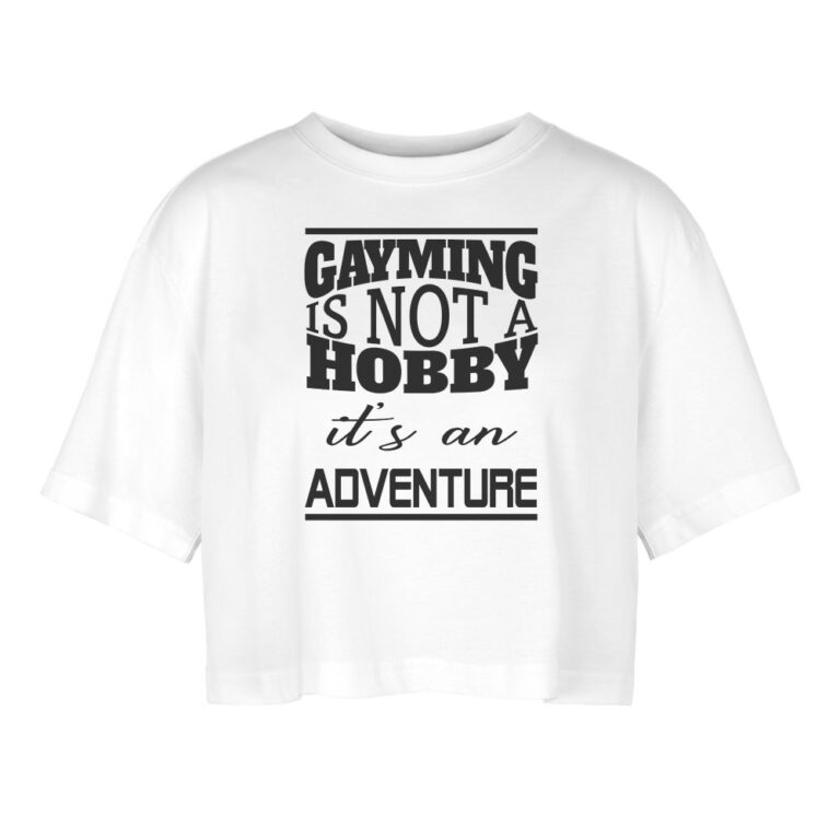 gayming-is-not-a-hobby-frauen-oversized-cropped-t-shirt-weiss