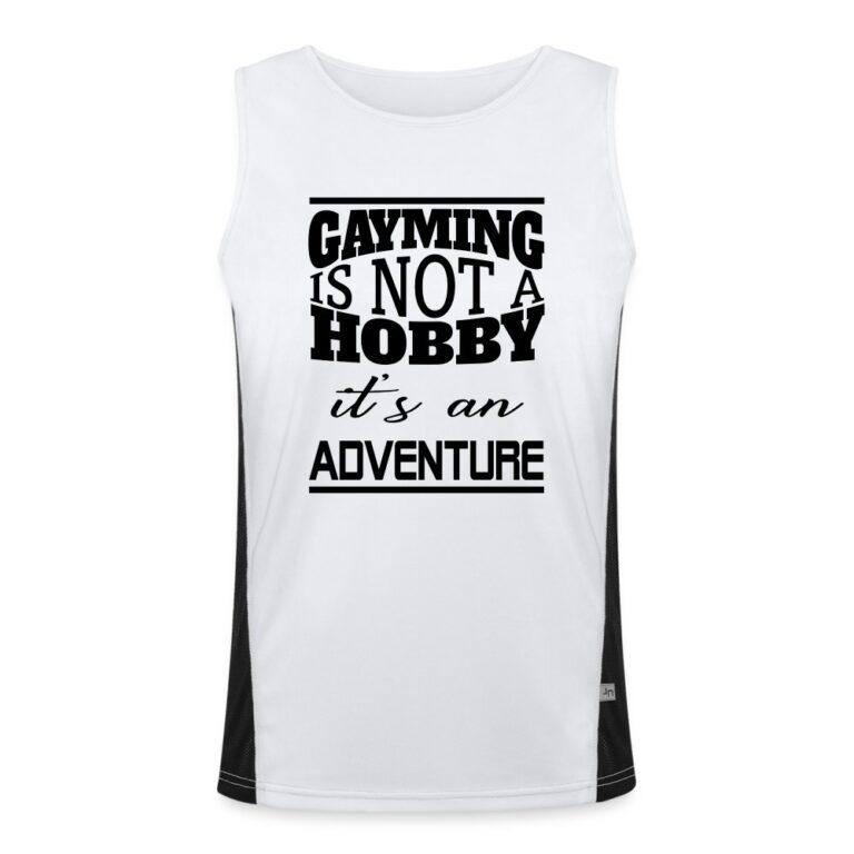 gayming-is-not-a-hobby-funktionelles-kontrast-tank-top-fuer-maenner-weiss-schwarz