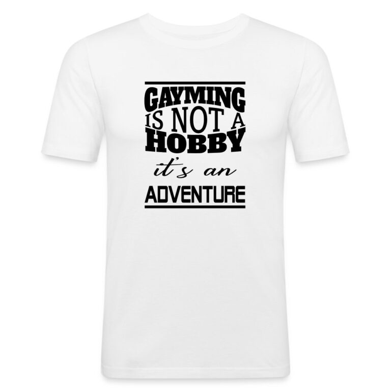 gayming-is-not-a-hobby-maenner-slim-fit-t-shirt-weiss