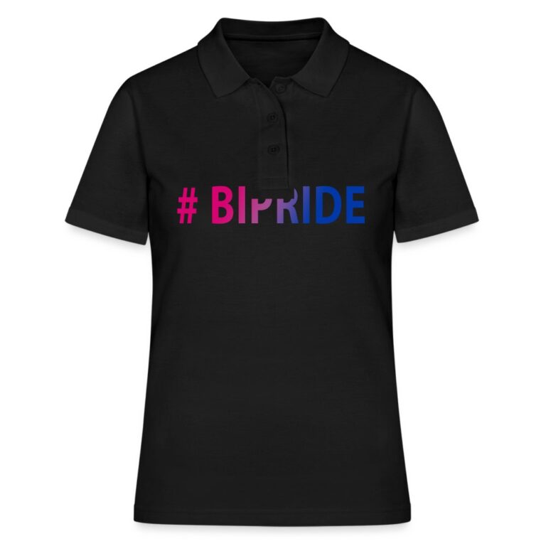 hashtag-bipride-frauen-polo-shirt-schwarz