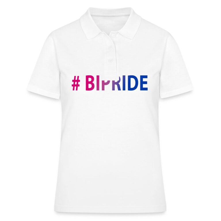 hashtag-bipride-frauen-polo-shirt-weiss