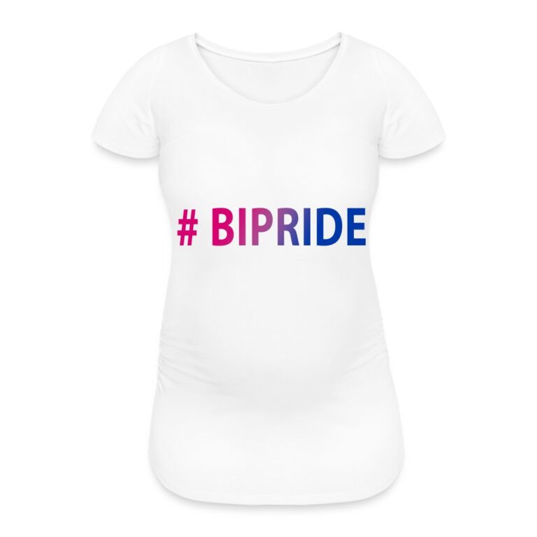 hashtag-bipride-frauen-schwangerschafts-t-shirt-weiss